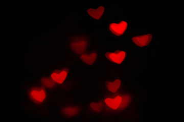 Heart shaped bokeh background, Valentine's day concept