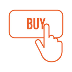 buy button with hand commercial icon
