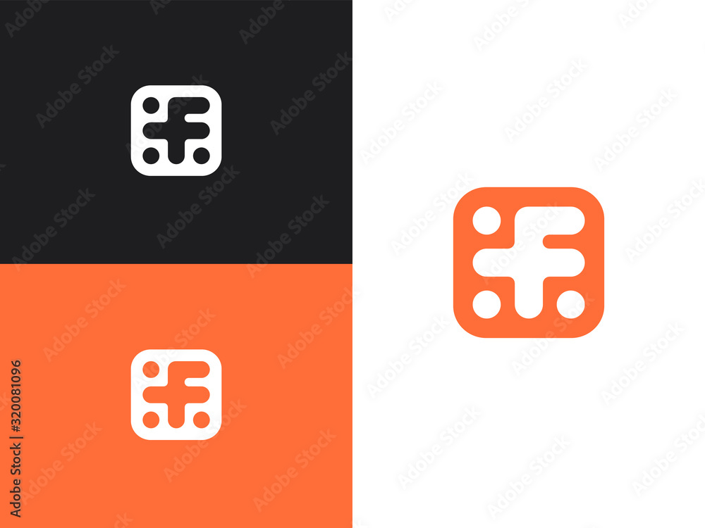 Canvas Prints initial letter f logo design template elements