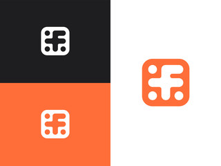 Initial letter F logo design template elements