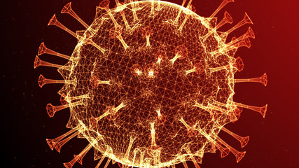 3d rendered coronavirus digital 8K illustration closeup 