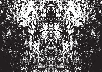 Black and white vintage grunge futuristic background. Suitable to create unique overlay textures with the effect of scratching, breaking, antiquity and old materials. Symmetric vector texture.