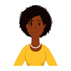 afro young woman avatar character