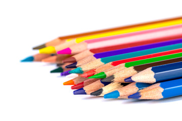 Color pencils isolated on a white background
