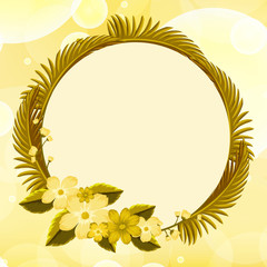 Background design with yellow flowers