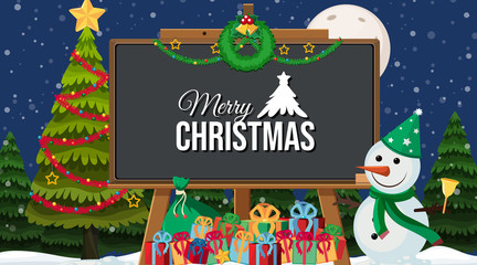 Border template with christmas theme background