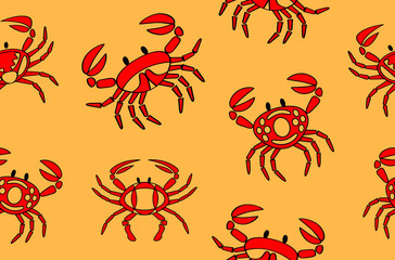 crab textile pattern, seamless pattern