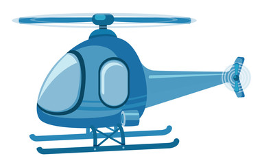 Isolated helicopter in blue color