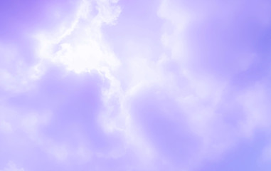 Purple gray sky with white clouds, beautiful nature