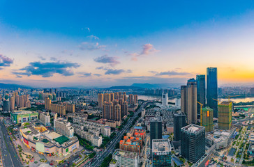 Fototapeta premium city scenery on the North Bank of Min River, Fuzhou City, Fujian Province, China