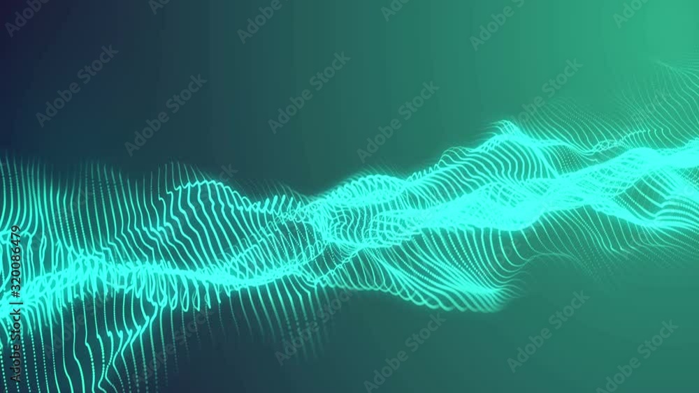 Aufkleber abstract fractal digital landscape, 3d rendering abstract music background.cyber or technology flowi
