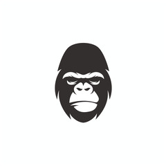 gorilla face logo design vector
