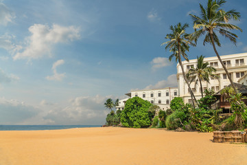 Sri Lanka, Colombo. Mount Lavinia hotel beach landscape.