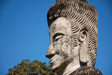 Sala Kaew Ku or Sala Keoku fantastic concrete sculpture park quirky or just plain bizarre inspired by Buddhism for thai people visit travel and respect praying at Nongkhai city in Nong Khai, Thailand