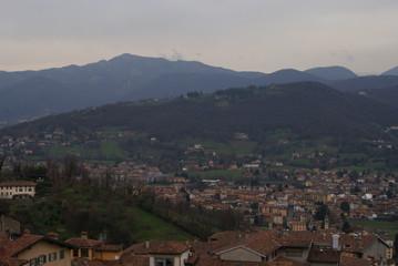 Fototapeta premium View of the roofs of the city of Bergamo
