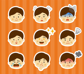 男の子　喜怒哀楽　アイコンセット