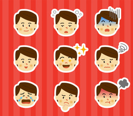男の子　喜怒哀楽　アイコンセット