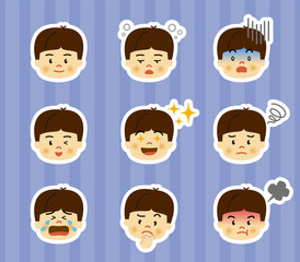 男の子　喜怒哀楽　アイコンセット