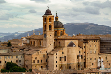 panoramic view of Urbino and ducal palace
