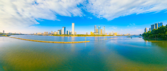 Fototapeta na wymiar city scenery on the North Bank of Min River, Fuzhou City, Fujian Province, China