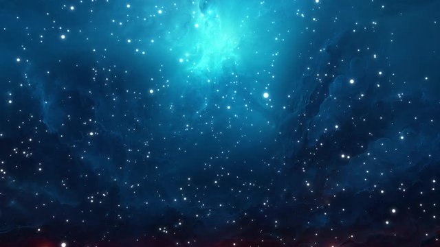 Space Nebula blue background. Night starry sky, milky way in beautiful  night horizon. The stars are everywhere around. Neon Lights star sky space background.