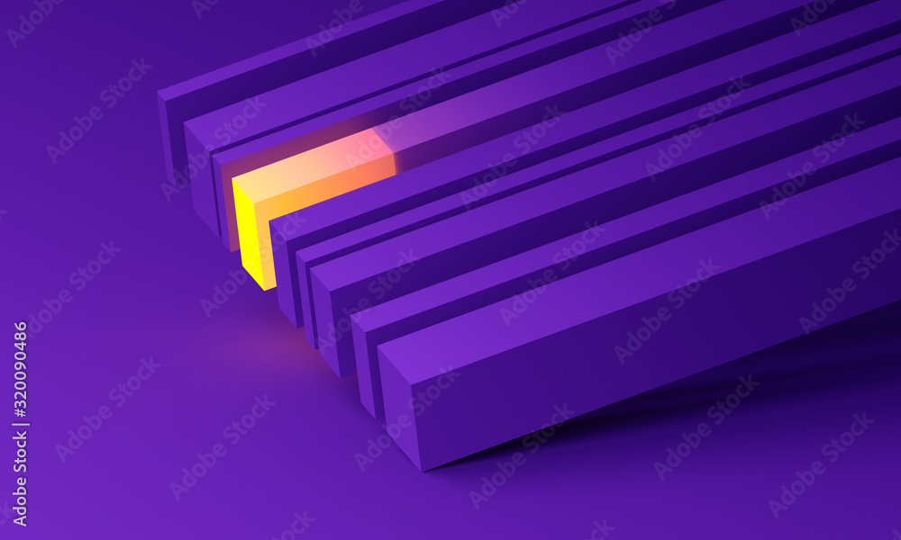 Poster abstract 3d render, modern background design with geometric shapes