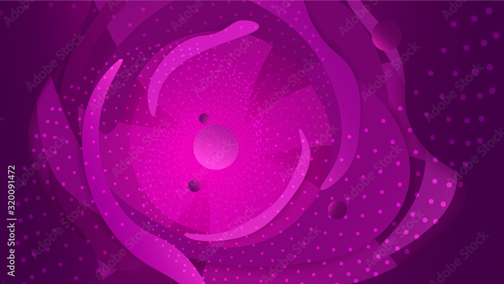 Poster abstract bright colorful purple circle background. abstract space with geometric elements and smooth
