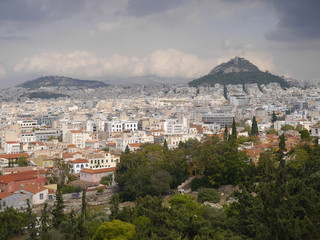 Fototapeta na wymiar View of Athens from the Acropolis, Greece