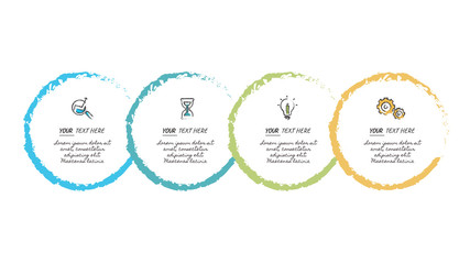 Business Infographic template. Thin line design with numbers 2, 3, 4, 5, 6  options or steps.