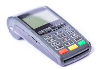 Payment terminals on a white background