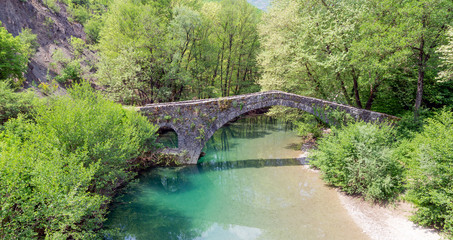 Fototapeta na wymiar Kamper Aga stone bridge, Epirus, Greece.