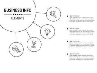 Business Infographic template. Thin line design with numbers 3, 4, 5, 6 options or steps.