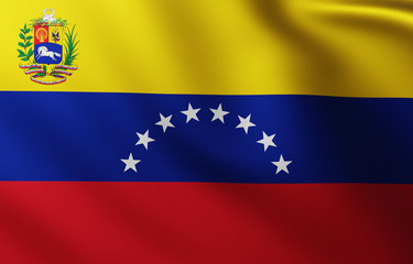 Large Flag of Venezuela background in the wind