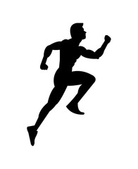 Fototapeta na wymiar silhouette of a man running