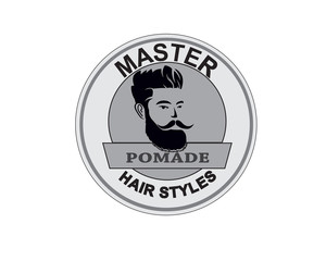 POMADE LOGO HAIRSTYLE AND HANDSOME