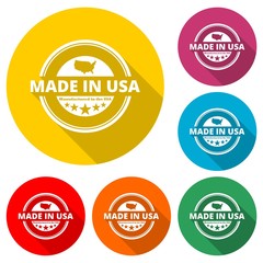 Made in the USA icon with long shadow