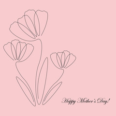 Happy mothers day card flower design vector illustration