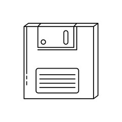 floppy of nineties retro line style icon vector illustration design