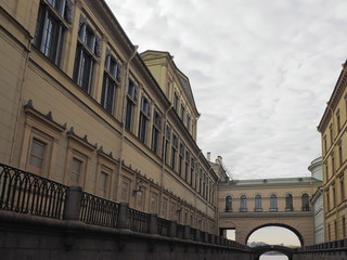 View from canal in Saint Petersburg. Selective focus.