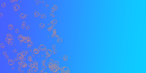 valentines bubbles floating in space, on blue background