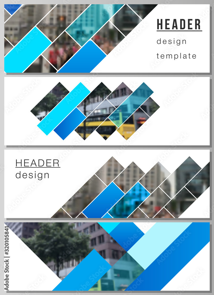 Poster the minimalistic vector illustration of the editable layout of headers, banner design templates. abs