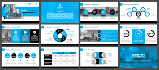 Presentation templates, corporate. Elements of infographics for presentation templates. Annual report, book cover, brochure, layout, leaflet layout template design.