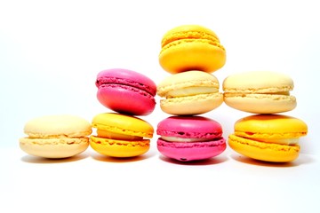 pink and yellow macaroon