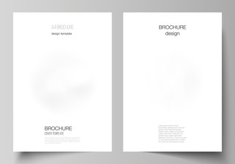 Vector layout of A4 cover mockups design templates for brochure, flyer layout, cover design, book design, brochure cover. Halftone effect decoration with dots. Dotted pattern for grunge decoration.