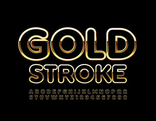 Obraz premium Vector Golden alphabet Letters and Numbers. Chic shiny Font.