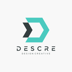 abstract Letter D Logo Design Template with arrow element. Vector design template elements for your business or corporate identity.