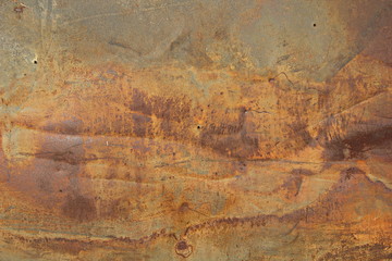 Grunge rusted metal texture. Rusty corrosion and oxidized background. Worn metallic iron panel. Horizontal