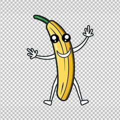 cute banana character. cute cartoon. banana. vector
