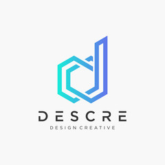 Abstract Letter D DD logo design With overlapping lines symbol. Modern logo with Building For Construction Company. Vector design template elements for your application or corporate identity.- vector