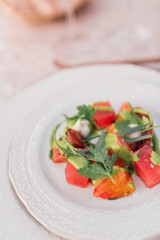 Fresh plated summer salad